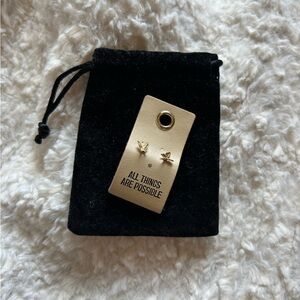 Gold‎ butterfly stud earrings